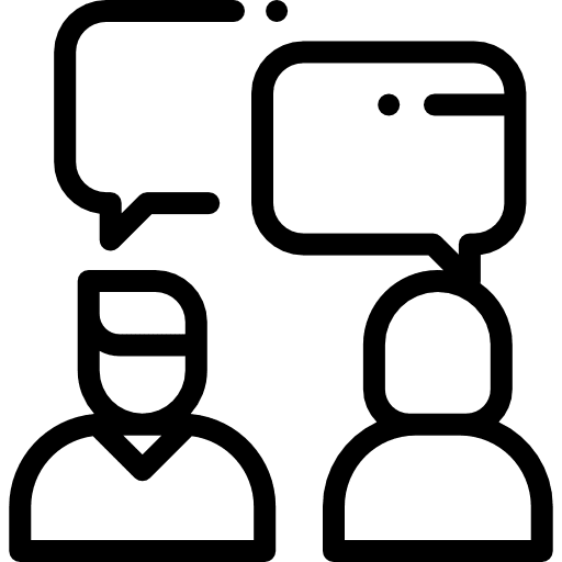 Interview application reunion communications icon Interview application reunion communications icon