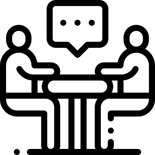 Interview professions and jobs one on one chat icon Interview professions and jobs one on one chat icon