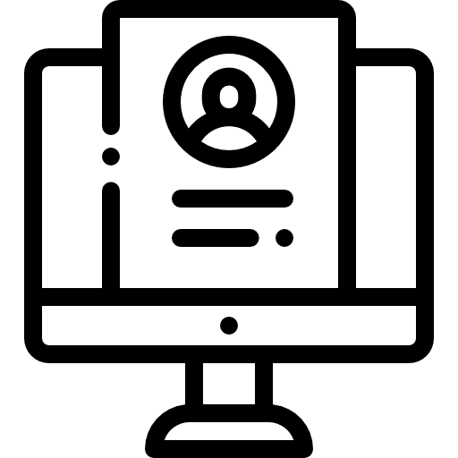 Resume communications computer online icon Resume communications computer online icon