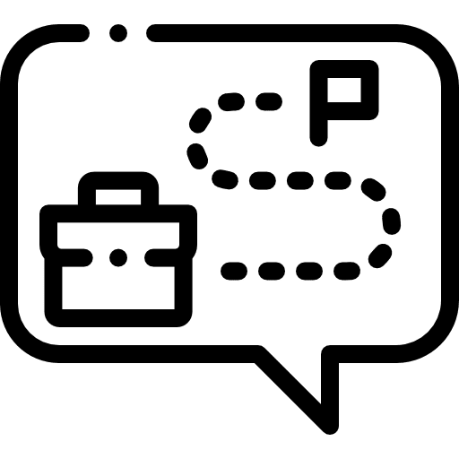 Strategy communicating path career icon Strategy communicating path career icon