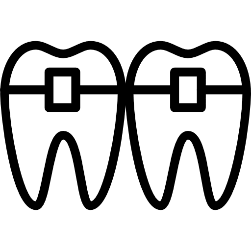 Braces braces dental medical icon