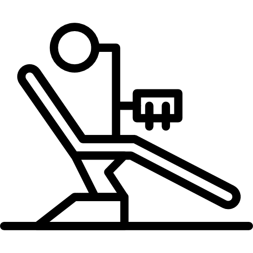 Dentist chair healthcare and medical dentist chair tooth icon