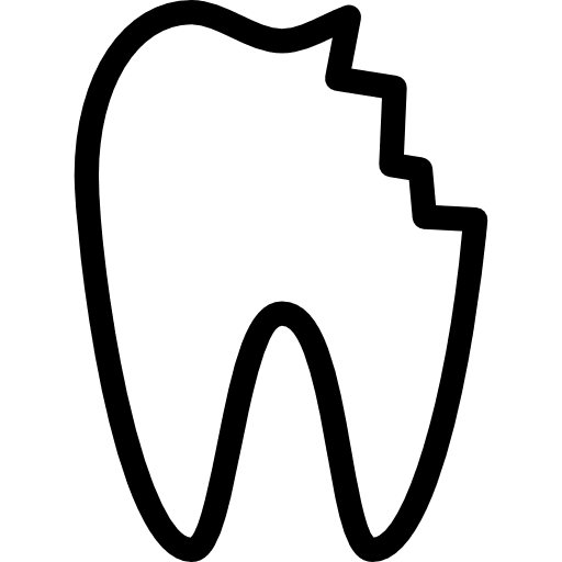 Broken tooth odontology broken tooth premolar icon