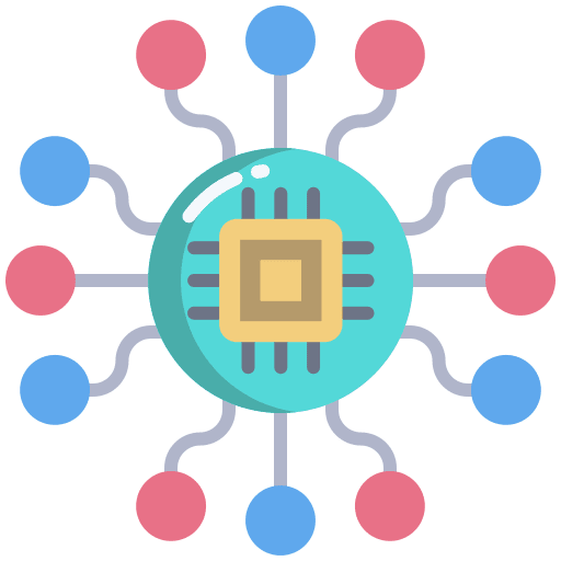 Chip computing electronics circuit board icon