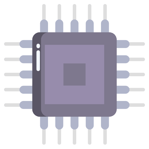 Microprocessor chip technology processor icon