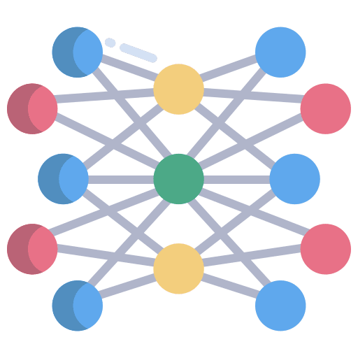 Network connect networking artificial intelligence icon