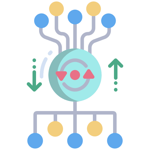 Process artificial intelligence electronics objective icon Process artificial intelligence electronics objective icon