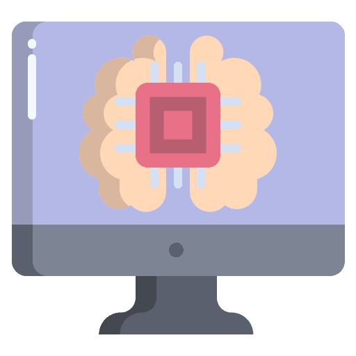 Computer artificial intelligence chip electronics icon Computer artificial intelligence chip electronics icon