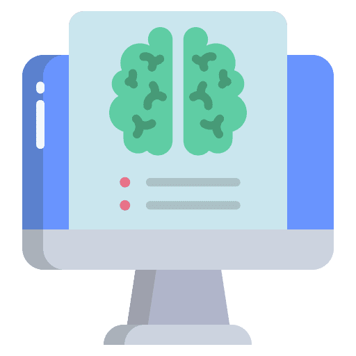 Computer artificial intelligence technology tech icon Computer artificial intelligence technology tech icon