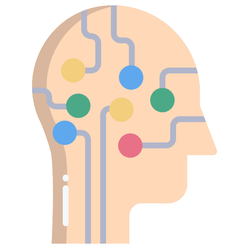 Head tech thinking electronics icon Head tech thinking electronics icon