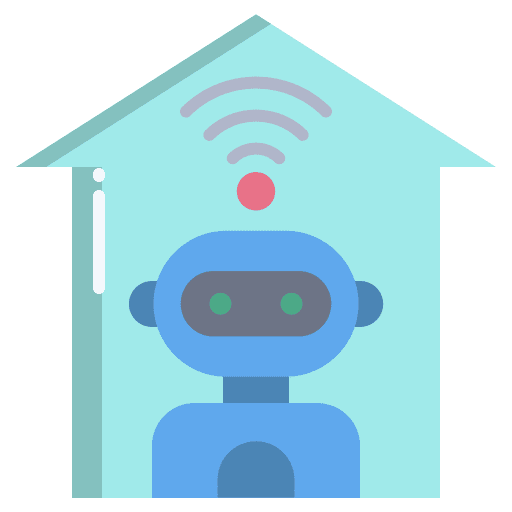 Home smarthome helping robot icon Home smarthome helping robot icon