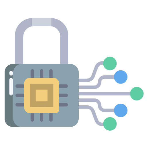 Padlock engineering technology processor icon Padlock engineering technology processor icon