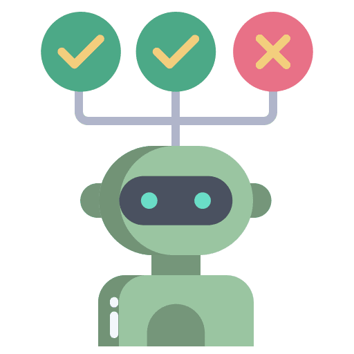Robot choose robotics decision making icon Robot choose robotics decision making icon