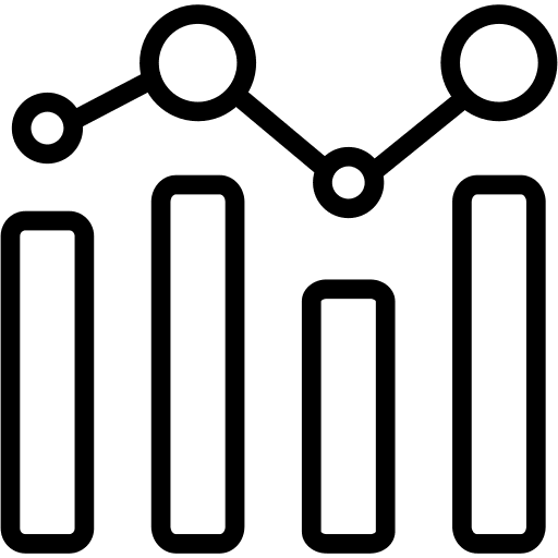 Statistics chart increasing bar graph probability icon