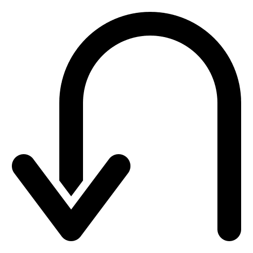 Return point left turn back icon Return point left turn back icon