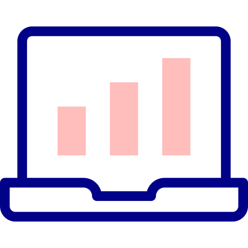 Bar chart laptop bar chart result icon Bar chart laptop bar chart result icon