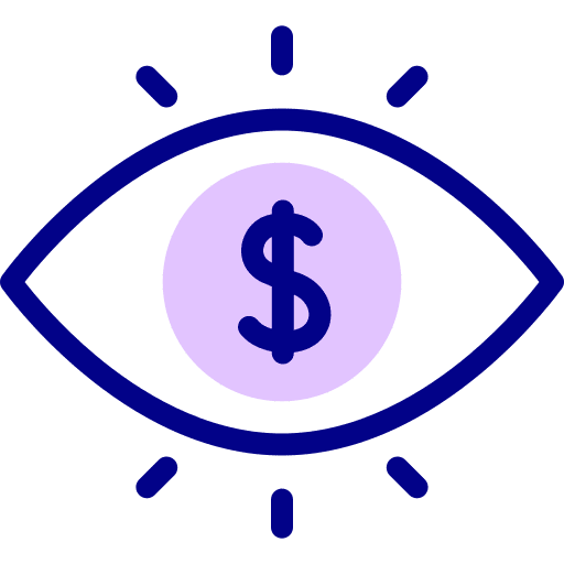 Eye business view money icon