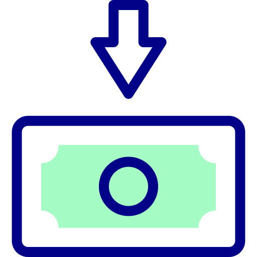 Money down arrow business and finance investment icon Money down arrow business and finance investment icon