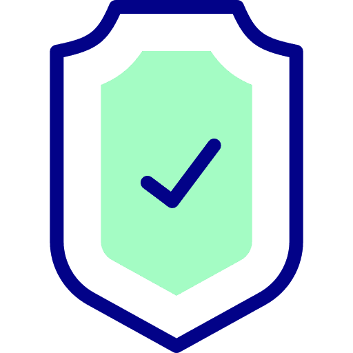 Shield protected check mark antivirus icon