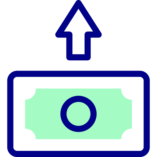 Money business and finance dollar bill cash flow icon Money business and finance dollar bill cash flow icon
