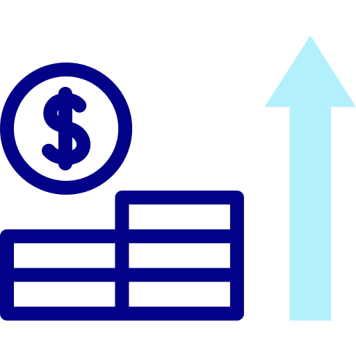 Money growth investment dollar coins icon Money growth investment dollar coins icon