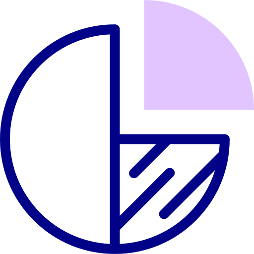 Pie chart fraction statistics graphical icon Pie chart fraction statistics graphical icon