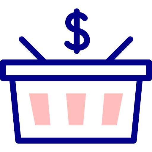 Shopping basket dollar commerce supermarket icon Shopping basket dollar commerce supermarket icon