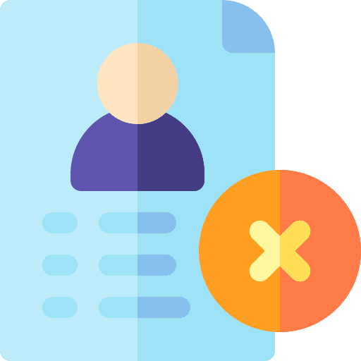 Denied cross resume user icon Denied cross resume user icon