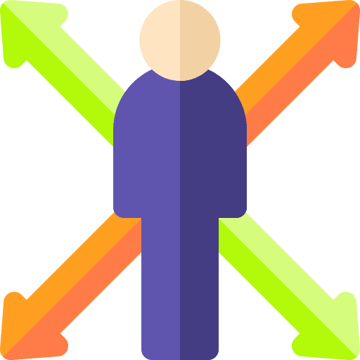 Decision making directions arrows people icon Decision making directions arrows people icon