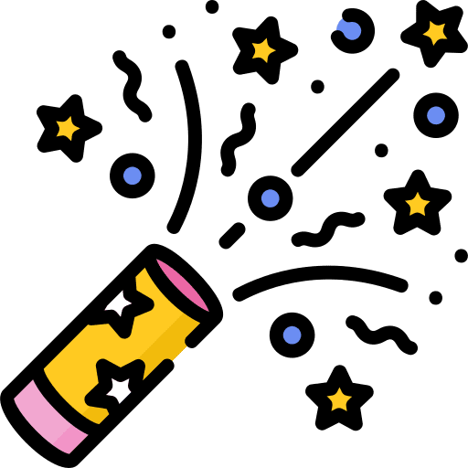 Confetti party popper confetti new year icon
