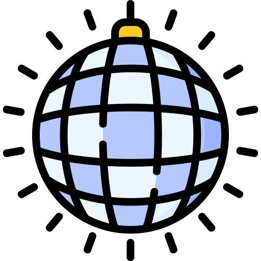 Disco ball party birthday and party sparkle icon