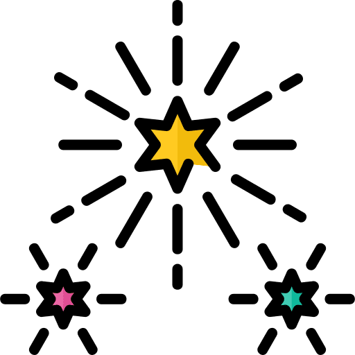 Fireworks new year party star icon Fireworks new year party star icon