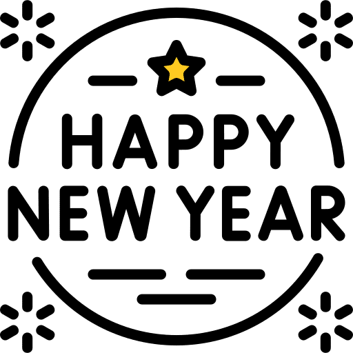 Happy new year celebration celebrate greetings icon