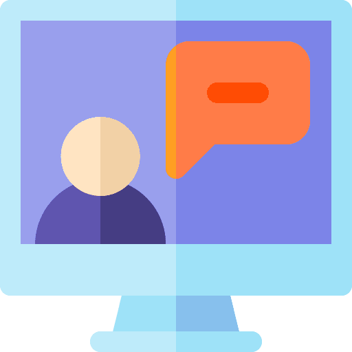 Video call monitor computer user icon Video call monitor computer user icon