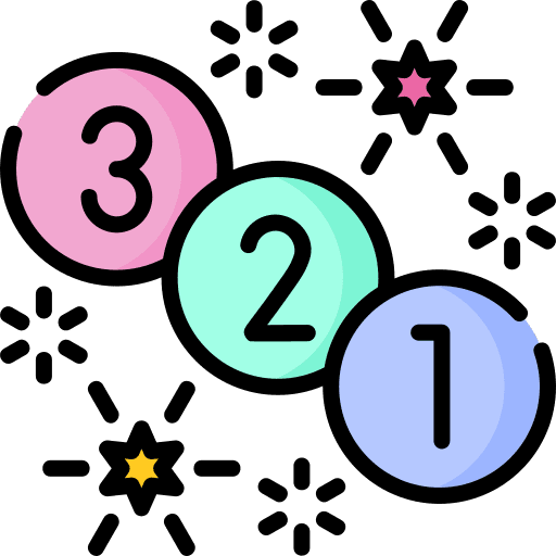 Countdown celebration second time and date icon Countdown celebration second time and date icon