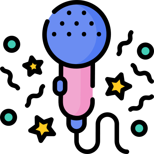 Microphone sing electronics party icon Microphone sing electronics party icon