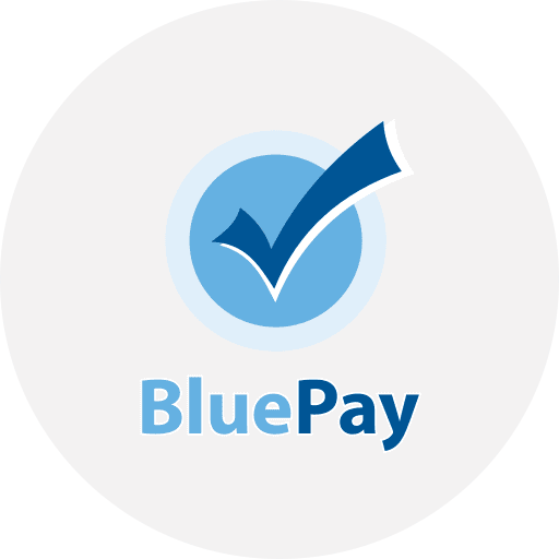 Bluepay pay commerce and shopping logo icon