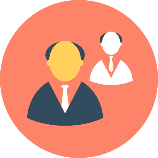 Boss business and finance head worker icon