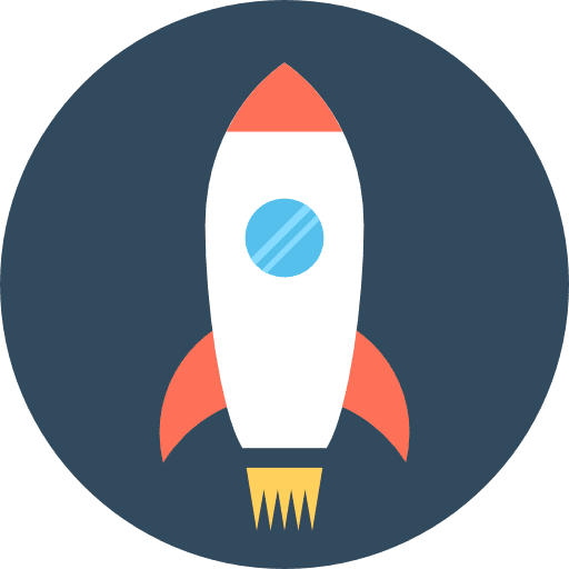 Startup rocket space ship launch seo and web icon