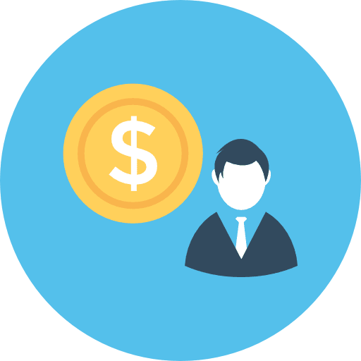Businessman coin incomes business and finance icon
