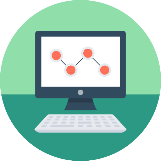 Computer business bar chart statistics icon