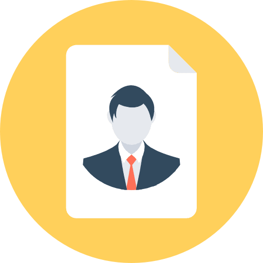 Curriculum portfolio business and finance interface icon