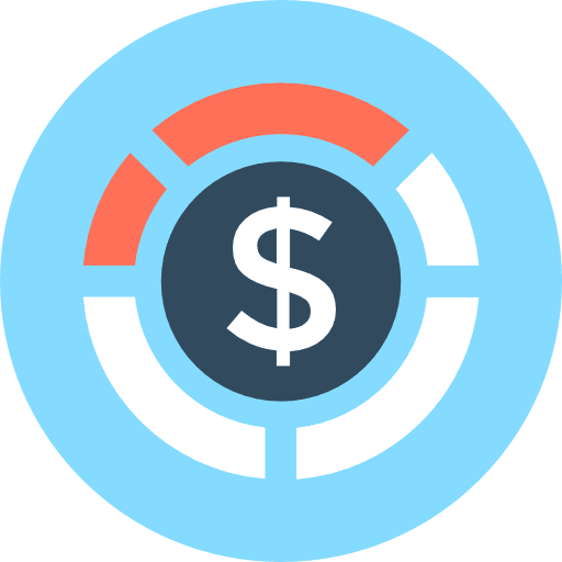Dollar business and finance graphical pie chart icon