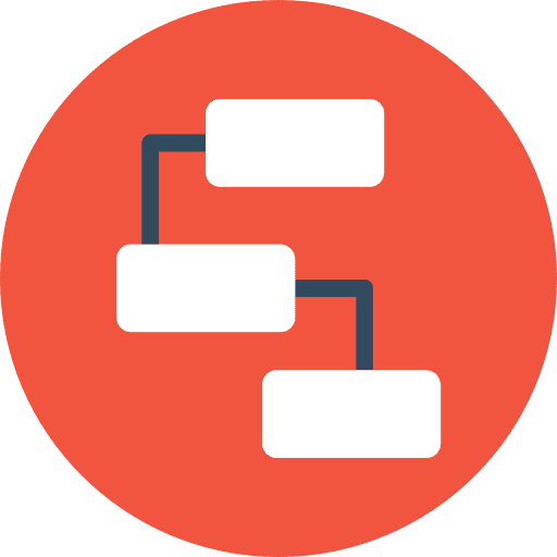Diagram technology connected schema icon