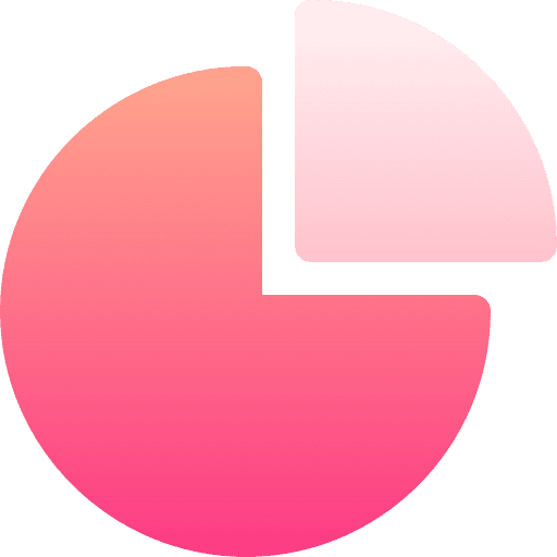 Pie chart graphical marketing fraction icon