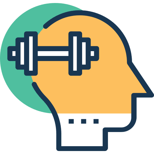 Fitness exercise education mental icon