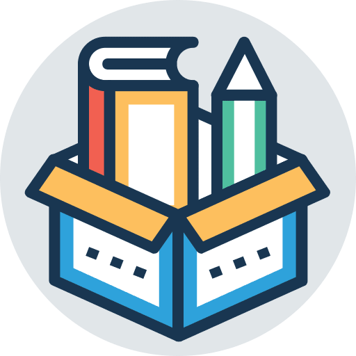 School material box pen container pencil icon