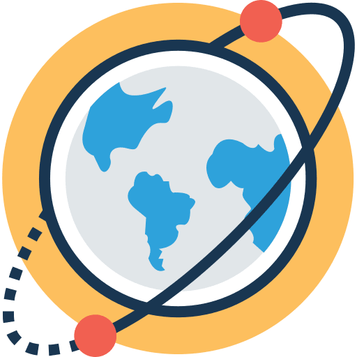 Planet earth around maps and location icon