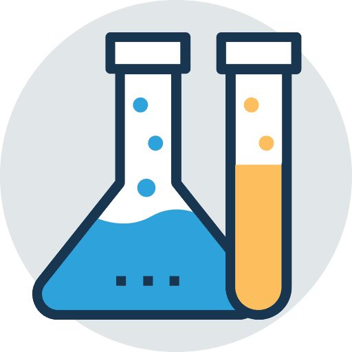 Flasks science chemistry education icon