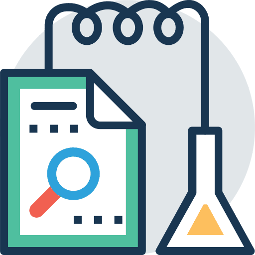 Flasks education chemistry research icon